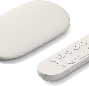Google TV Streamer 4K - Fast Streaming Entertainment on Your TV with Voice Search Remote - Watch Movies, Shows, Live TV, and Netflix in 4K HDR - Smart Home Control - 32 GB of Storage - Porcelain